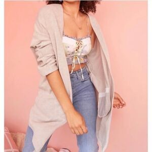 DONNI. Ribbed Sweater Coat, One Size Fits All